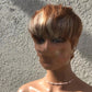 Short Hair Wigs, Brown Highlights, Golden Hair