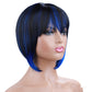 European And American Short Bangs Synthetic Wigs Mixed Color
