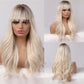 Ladies Gradient White Gold Long Curly Hair Wig
