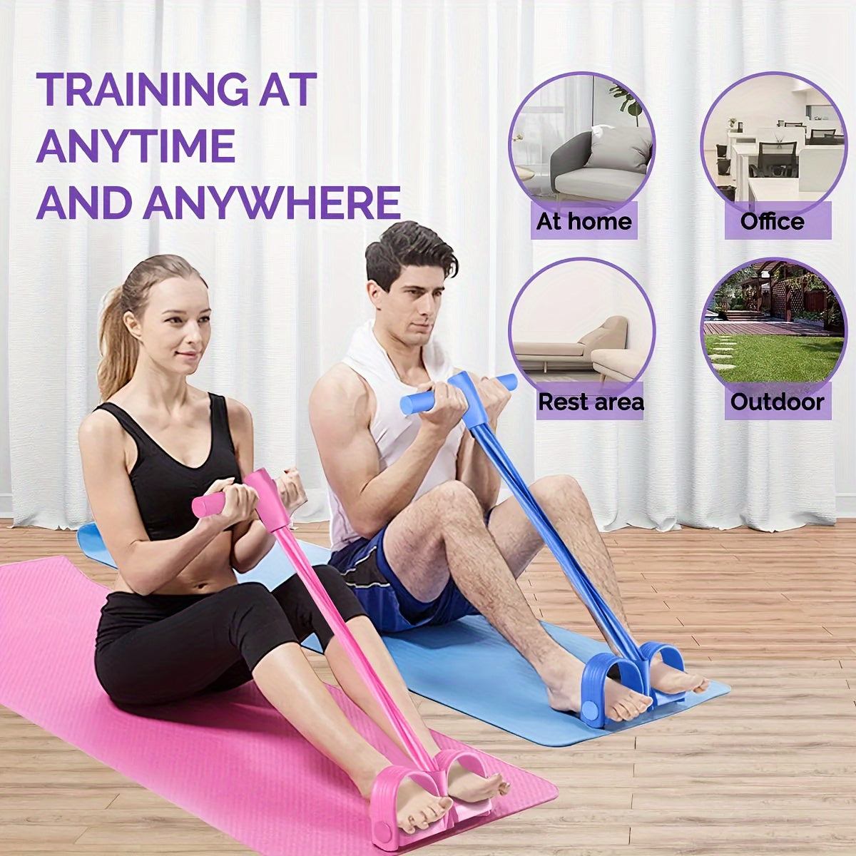 Foot Pedal Tension Bands Home Gym Resistance Bands