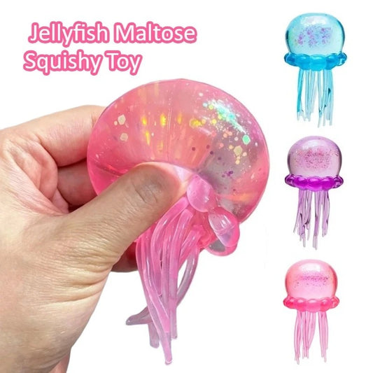 Jellyfish Maltose Squishy Toy Soft Squeeze Cute Jelly Fish Anti Stress Relief Relax Fidget Ball Fun Toy for Friends Gifts